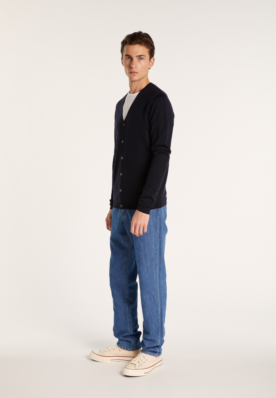 Gilet boutonné en laine mérinos - Etienne
