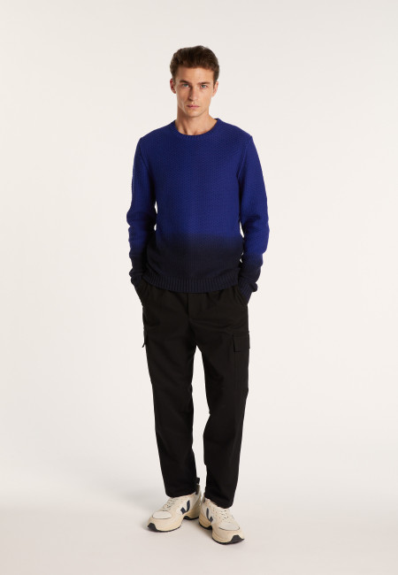 Gradient round neck sweater in cotton and linen - Dante