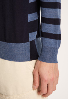 Two-tone striped wool sweater - LEO