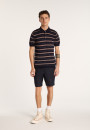 Short-sleeved striped wool polo shirt - Lary