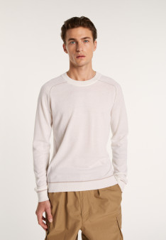 Pull col rond bicolore en cachemire light - Percy 7300