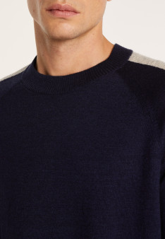 Pull bicolore col rond en lin cachemire - Perry 7321