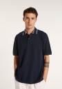 Cotton polo shirt with two-tone collar - Bistro