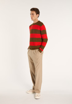 Organic cotton big stripes sweater - Rivage