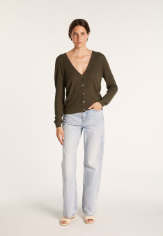 Slub linen cardigan with pockets - Beauté