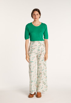 Pantalon en coton Maison Montagut x Maison Martin Morel - Malte 6573 MMM - 23 Vert clair