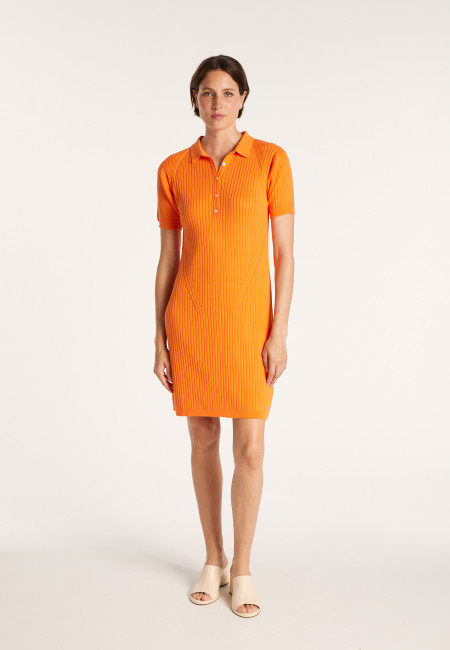 Cotton dress with polo collar - JACEE