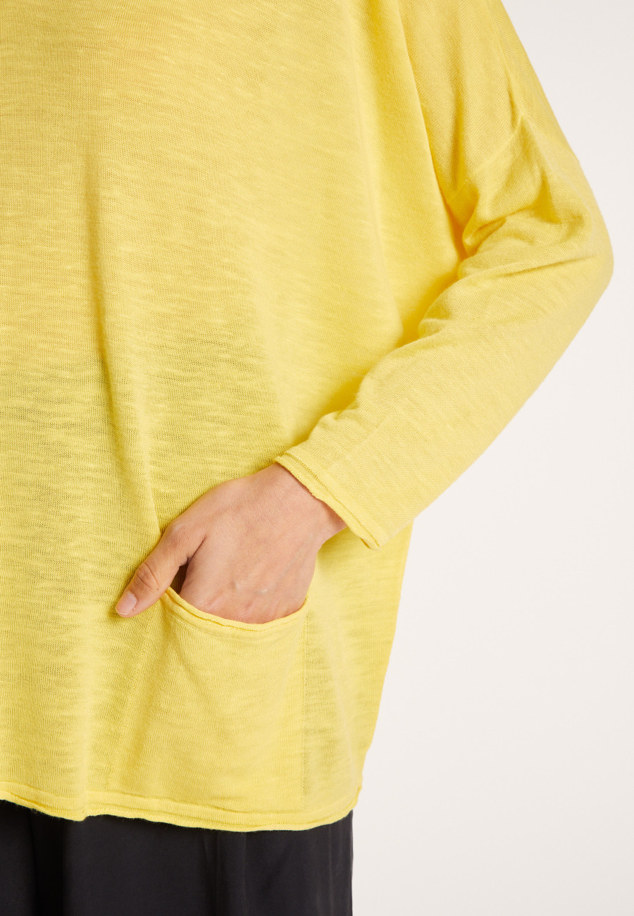 T-shirt ample col V - Malou 6461 acacia - 08 jaune