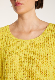 Petit pull en coton manches courtes - Marcelin 6461 acacia - 08 jaune