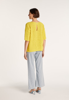 Petit pull en coton manches courtes - Marcelin 6461 acacia - 08 jaune