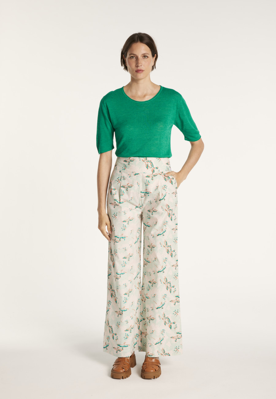 Pantalon en coton Maison Montagut x Maison Martin Morel - Malte 6573 MMM - 23 Vert clair