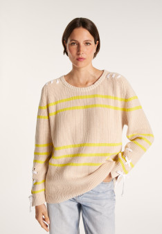 Pull en coton à cordes - Jerôme 6561 Plage/Mimosa - 13 beige moyen