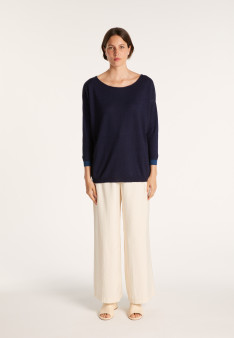 Pull col bateau en cachemire et lin - Jacotte