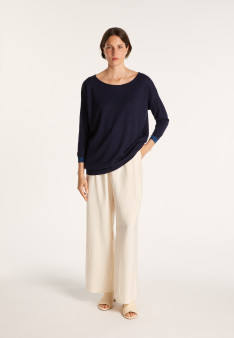 Pull col bateau en cachemire et lin - Jacotte