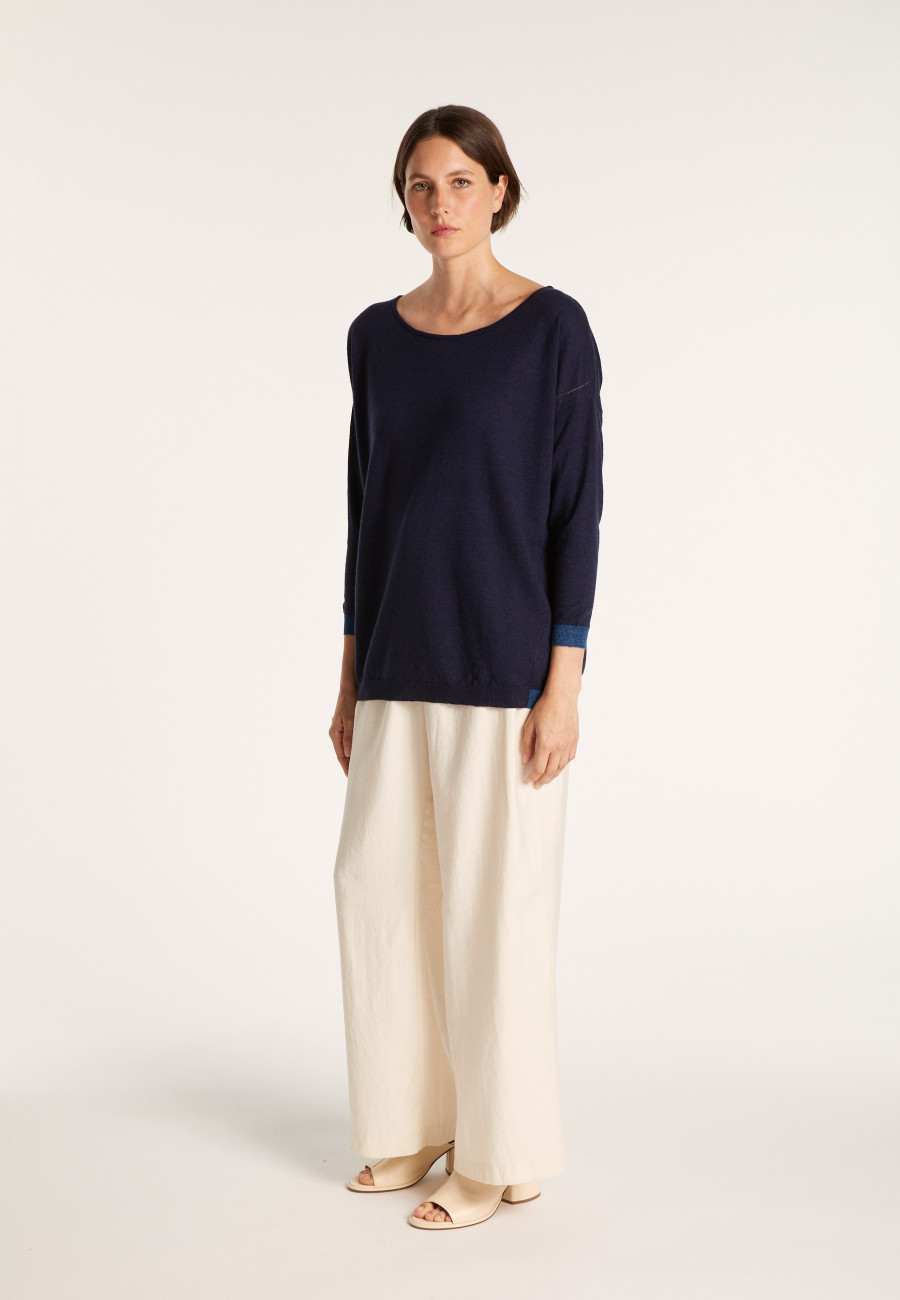 Pull col bateau en cachemire et lin - Jacotte