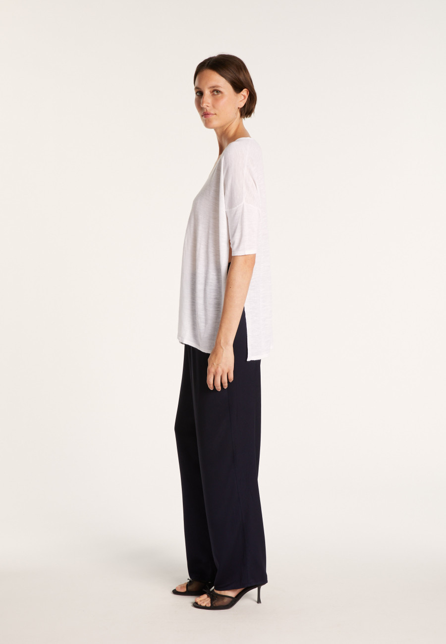 T-shirt oversize en lin flammé - Batalya 6800 blanc - 02 Blanc