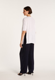 T-shirt oversize en lin flammé - Batalya 6800 blanc - 02 Blanc