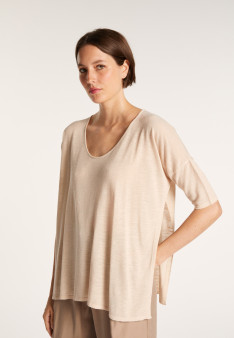 T-shirt oversize en lin flammé - Batalya 6800 blanc - 02 Blanc