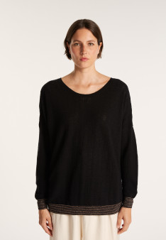 Pull col rond en cachemire lin - Ambre