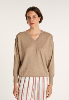 Linen cashmere hammer armholes sweater - Bailen