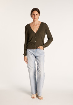 Slub linen cardigan with pockets - Beauté