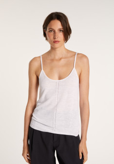 Flamed linen tank top - Mijas