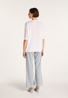 Loose round-neck slub linen T-shirt - Mairena