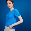 BANG T SHIRT EN LIN 6843 AZUR-06 BLEU MOYEN