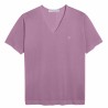 Tshirt col v manches courtes Fil Lumière Débora violet clair