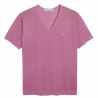 Tshirt col v manches courtes Fil Lumière Débora rouge clair