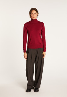 Polo neck jumper in merino wool - Elisa 