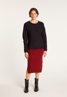 Wool and cotton jumper with tennis stripes - Eternel