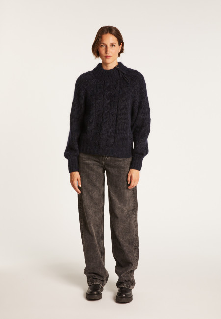 Zipped high-neck mohair sweater - Gilda