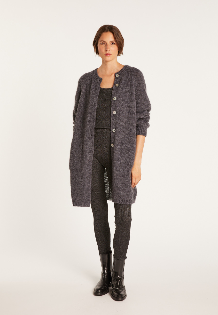 Long gilet 2 poches en mohair - Gaya