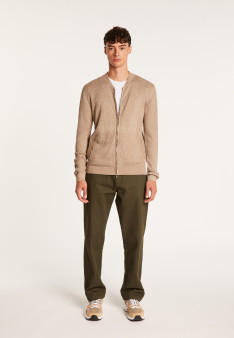 Cotton and cashmere zip-up cardigan - Hiro