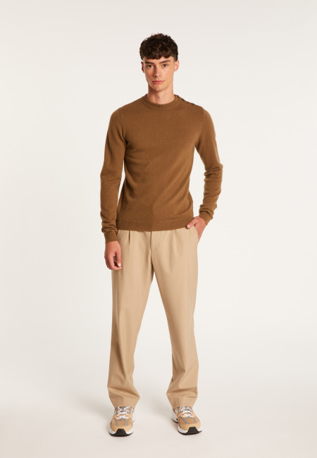 Button shoulder 4-ply cashmere jumper - Bonifas