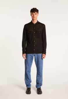 Chemise boutonnée en lin flammé - Randy 7650 kaki - 83 Kaki