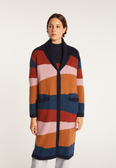 Long multicoloured cashmere cardigan - Saison