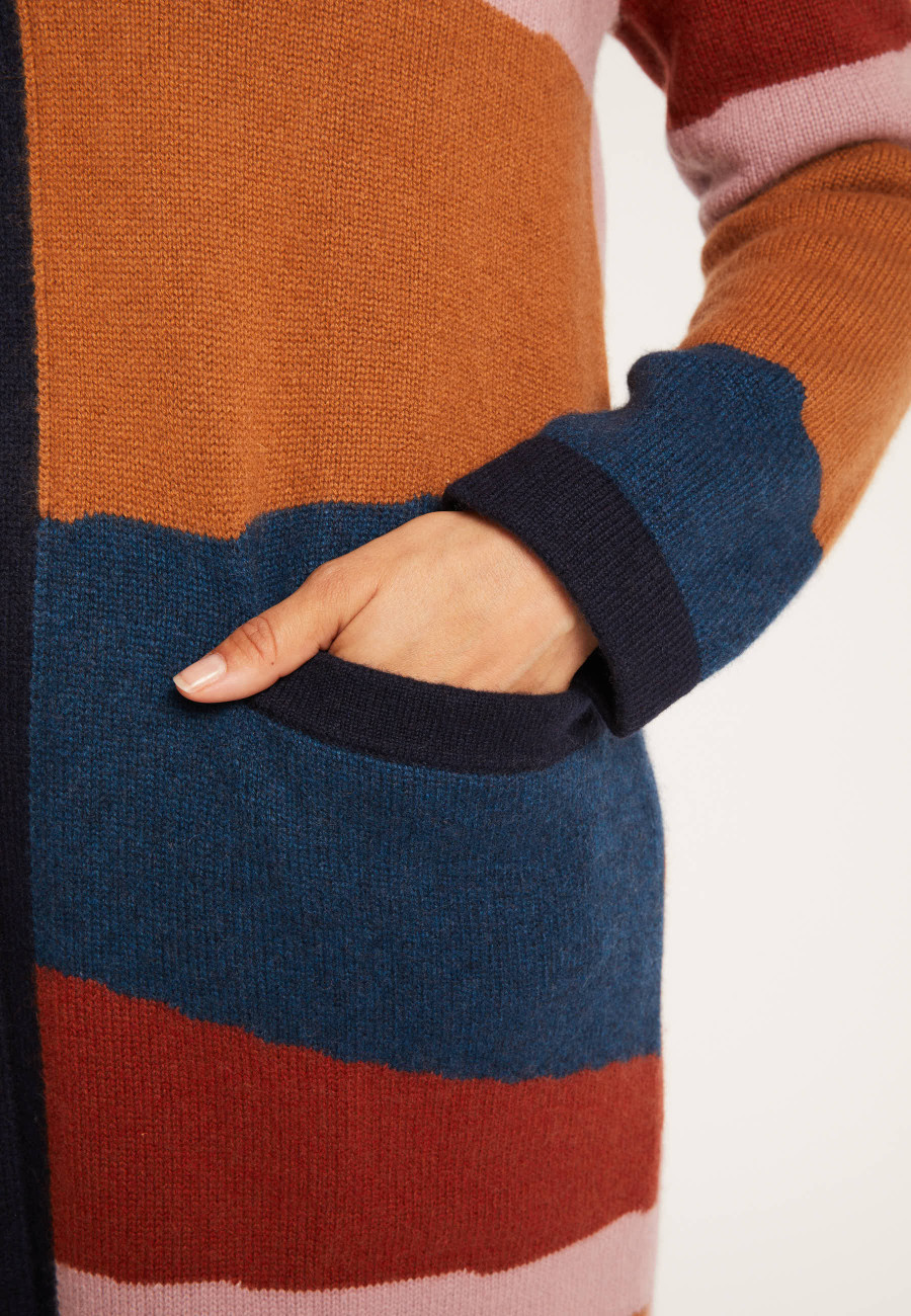 Long multicoloured cashmere cardigan - Saison