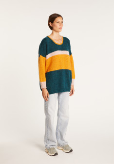 Pull ample en mohair - Sakine 6707 crique/buvard/cannelle - 86 Multicolore