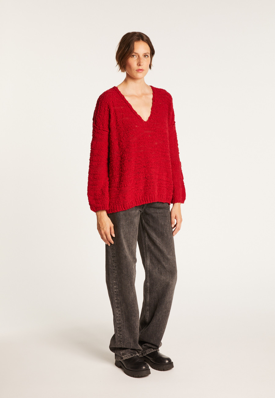 Oversized red jumper best sale