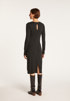 Dress made of wool and silk with back slit - Epopée