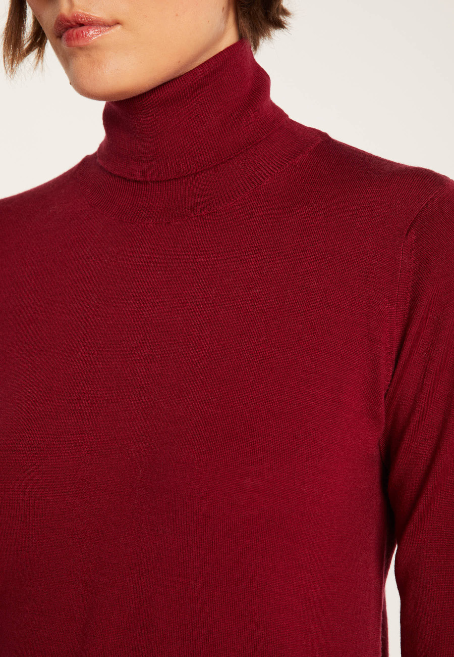 Polo neck jumper in merino wool - Elisa 