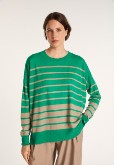 Pull en lin cachemire rayures bicolores - Nerja 7319