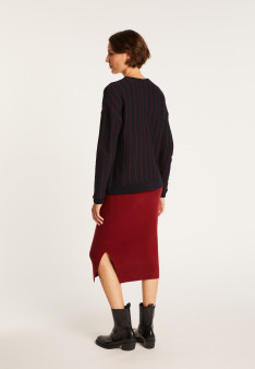 Wool and cotton jumper with tennis stripes - Eternel