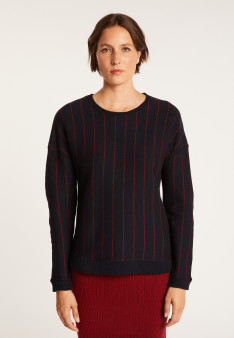 Wool and cotton jumper with tennis stripes - Eternel