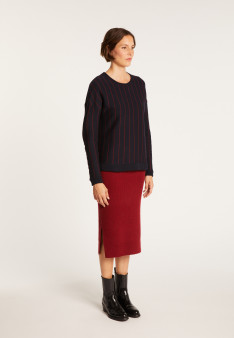 Wool and cotton jumper with tennis stripes - Eternel