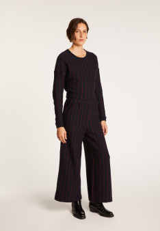 Wool and cotton trousers with tennis stripes - Etienne