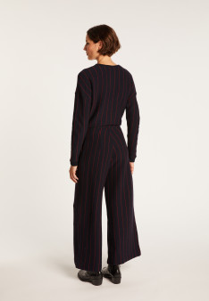 Wool and cotton trousers with tennis stripes - Etienne