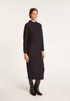 Knit dress with tennis stripes - Edelweiss